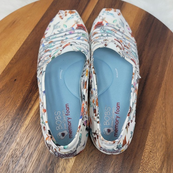 Bobs From Skechers Memory Foam Arch Pillow Floal Slip on Loafer Women's 9.5 - Picture 5 of 7
